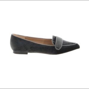 Lands End Grey Velvet Flats